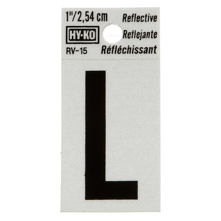 Hy-Ko 1.25In Reflective Letter L, 10PK B00385